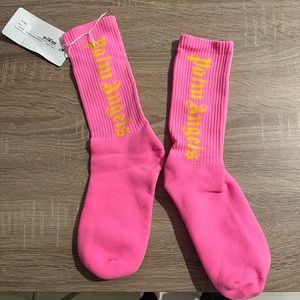 NWT Palm Angles Hot Pink Logo Socks